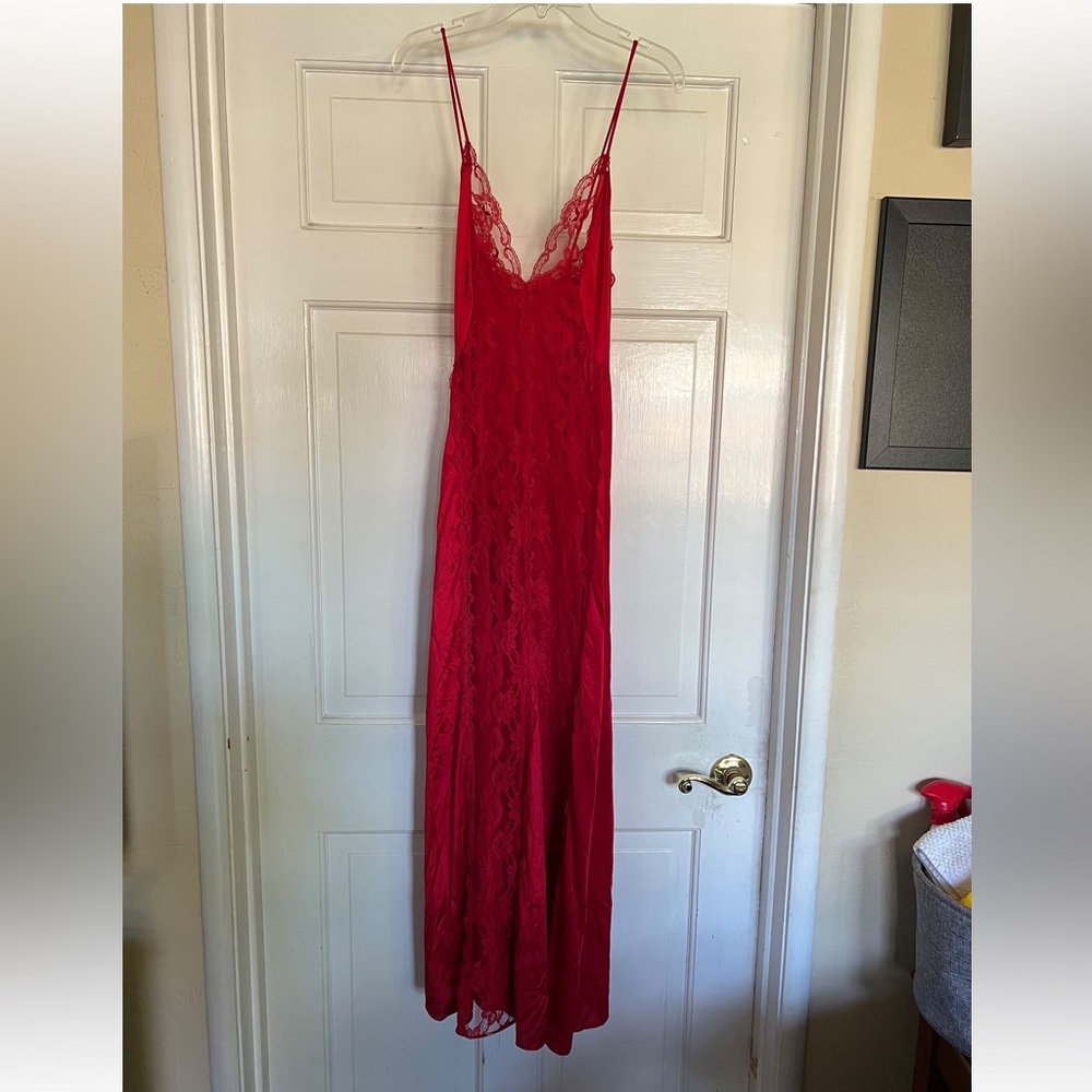 Vintage Red Long Lingerie Dress